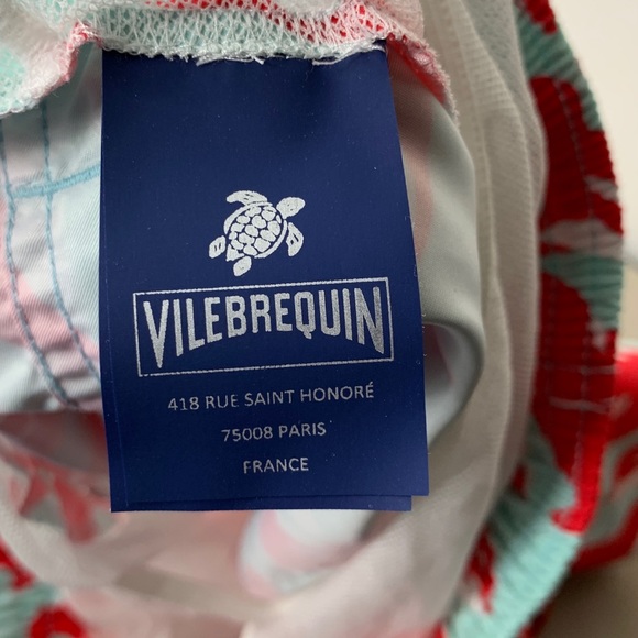 Vilebrequin Men Medium Shorts Swim Trunks Bathing Suit Blue Red Dolphin Printed - Picture 11 of 13